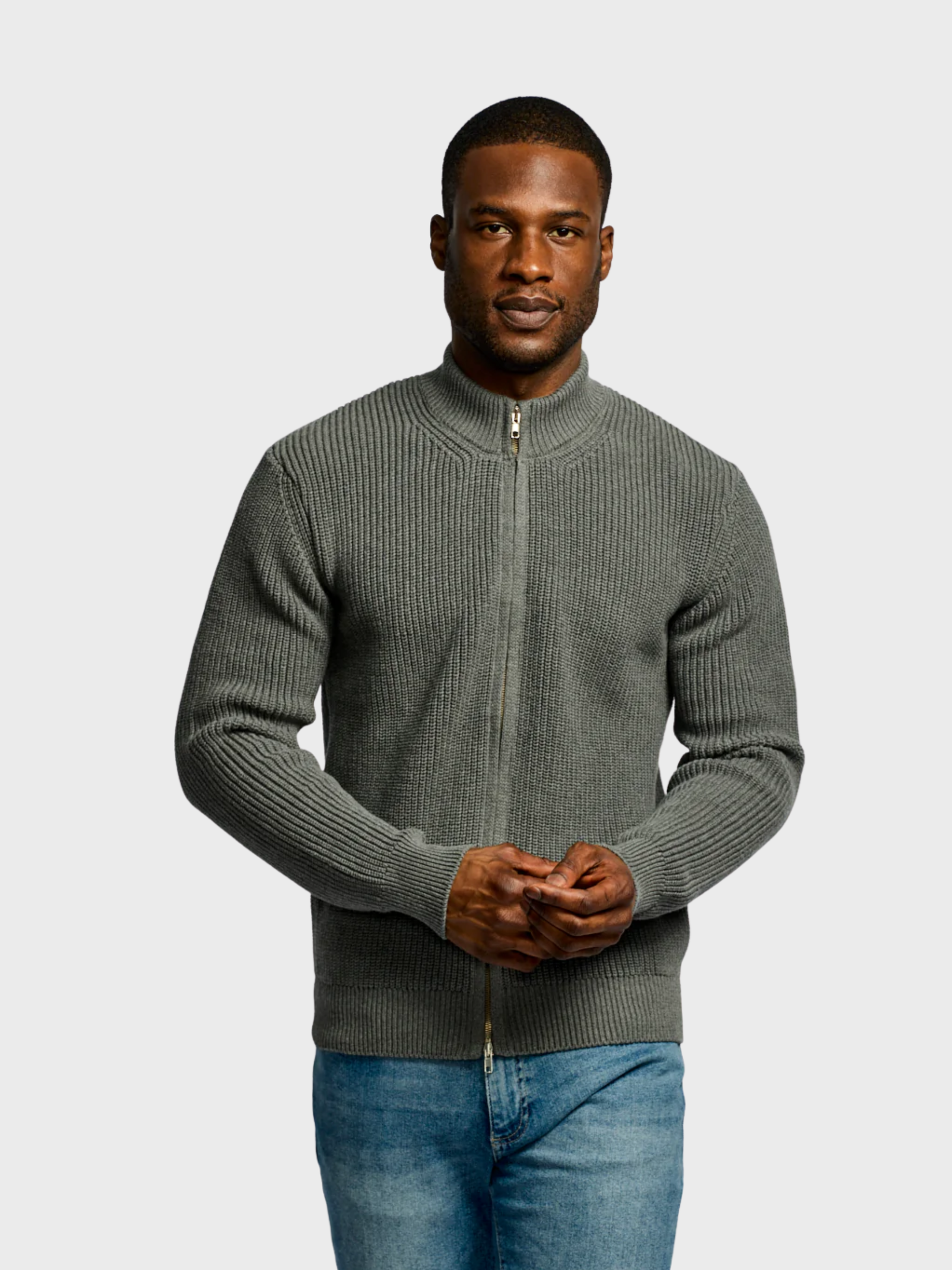 Easy Mondays Zip Cardigan Charcoal-Men's Sweatshirts-Brooklyn-Vancouver-Yaletown-Canada