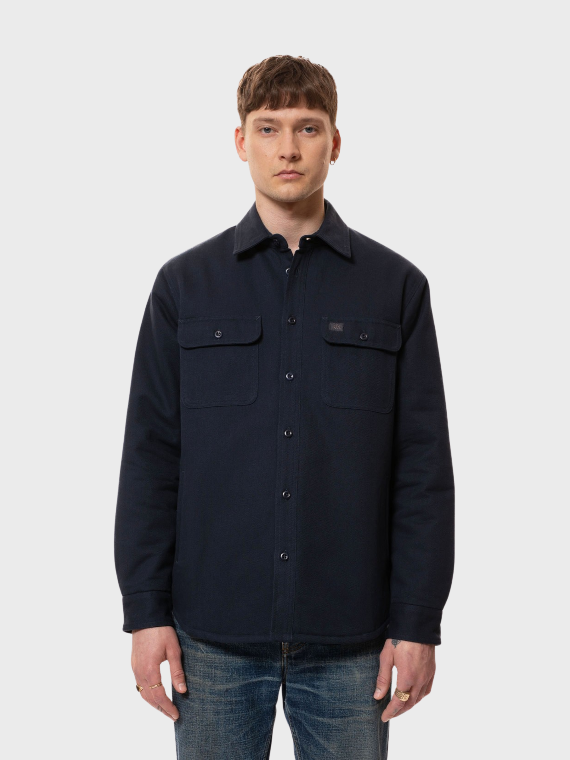 Nudie Glenn Padded Shirt Navy-Men's T-Shirts-Brooklyn-Vancouver-Yaletown-Canada