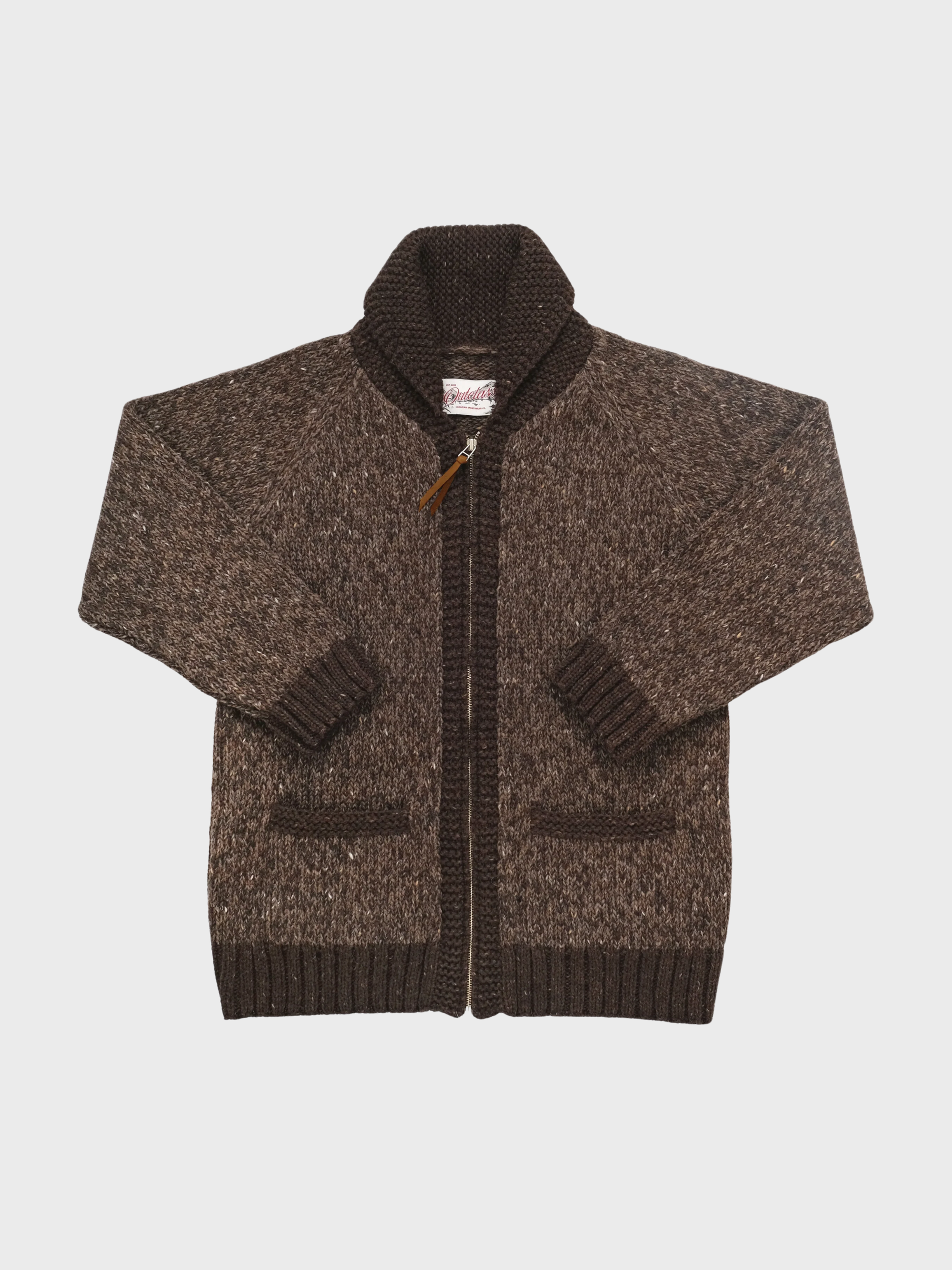 Outclass Zip Cardigan - Brown Marl-Men's Sweaters-Brooklyn-Vancouver-Yaletown-Canada