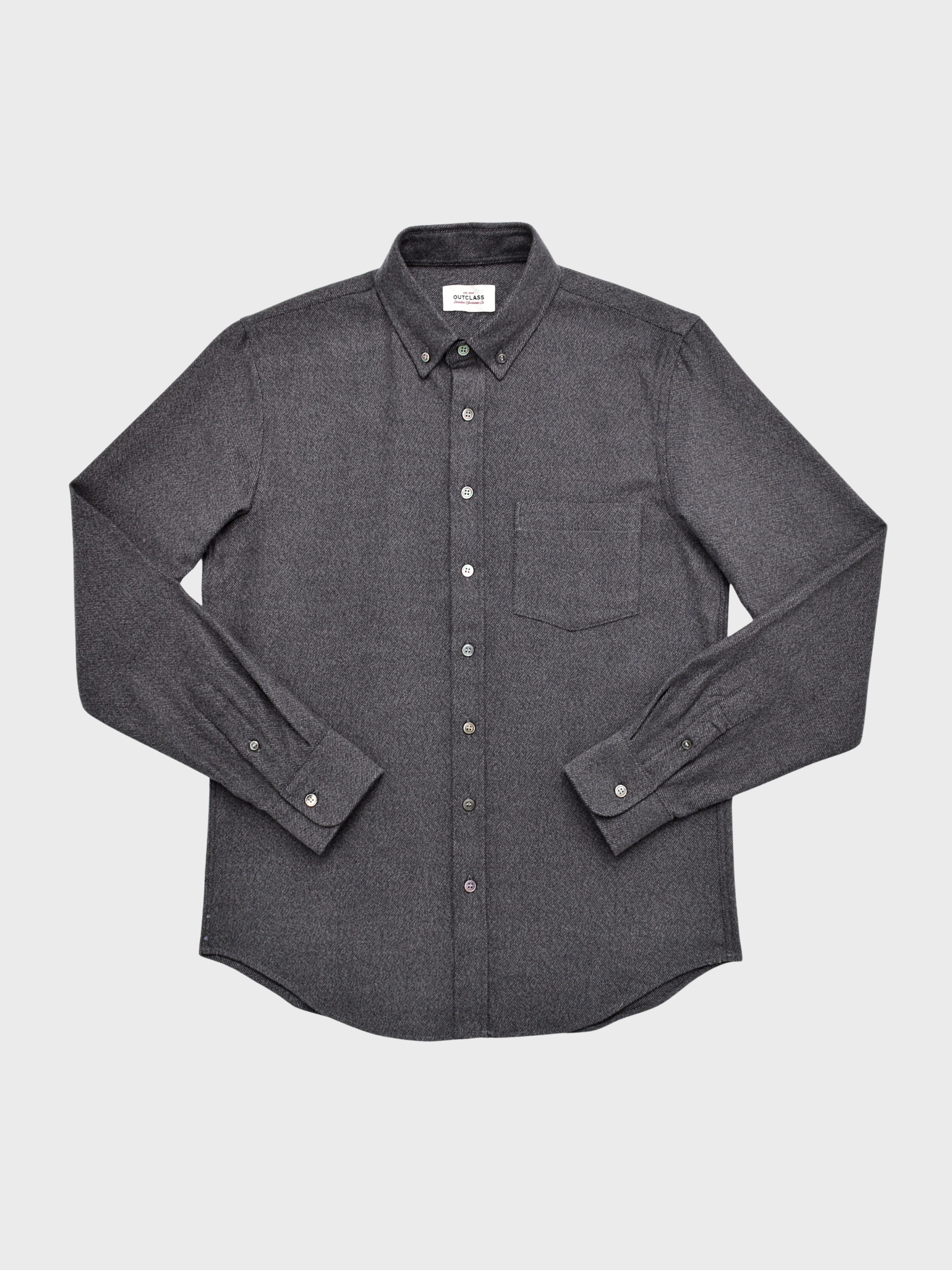 Outclass Flannel Classic Shirt - Grey Twill-Men's Shirts-Brooklyn-Vancouver-Yaletown-Canada