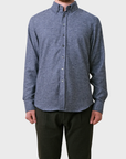 Outclass Flannel Classic Shirt - Indigo Houndstooth-Men's Shirts-Brooklyn-Vancouver-Yaletown-Canada