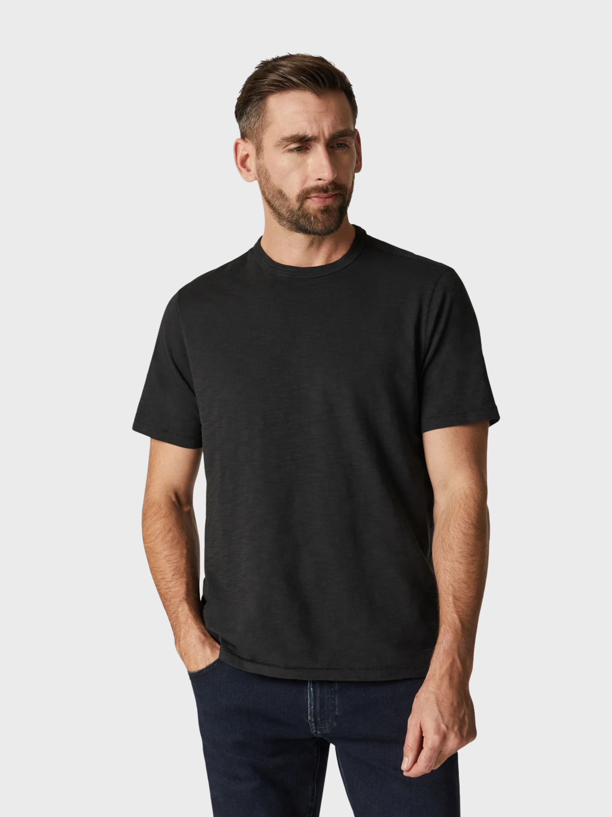 34 Heritage Slub Crew Neck Tshirt Black-Men's T-Shirts-Brooklyn-Vancouver-Yaletown-Canada