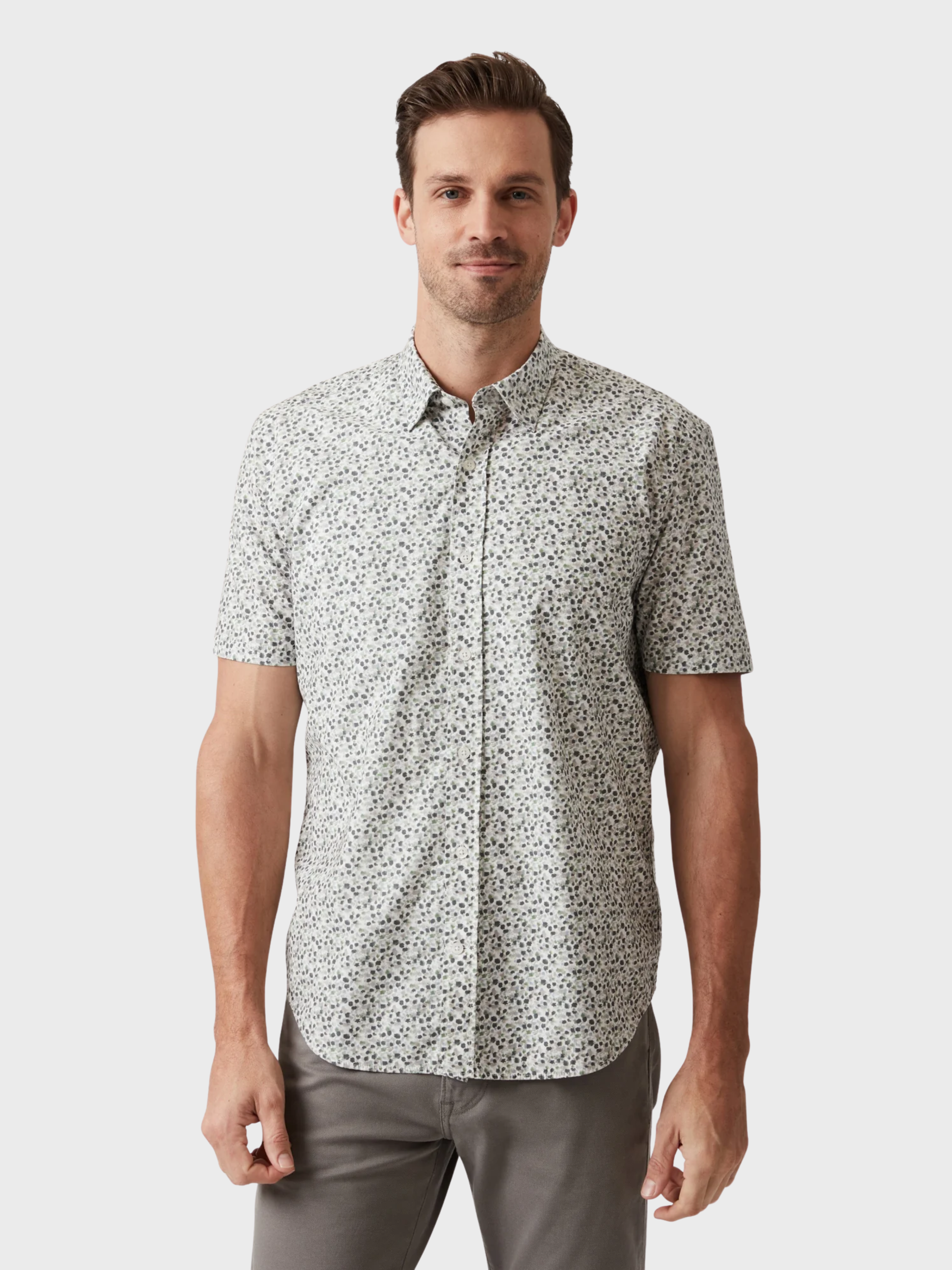 34 Heritage Grove Short Sleeve Shirt Olive-Men's Shirts-Brooklyn-Vancouver-Yaletown-Canada