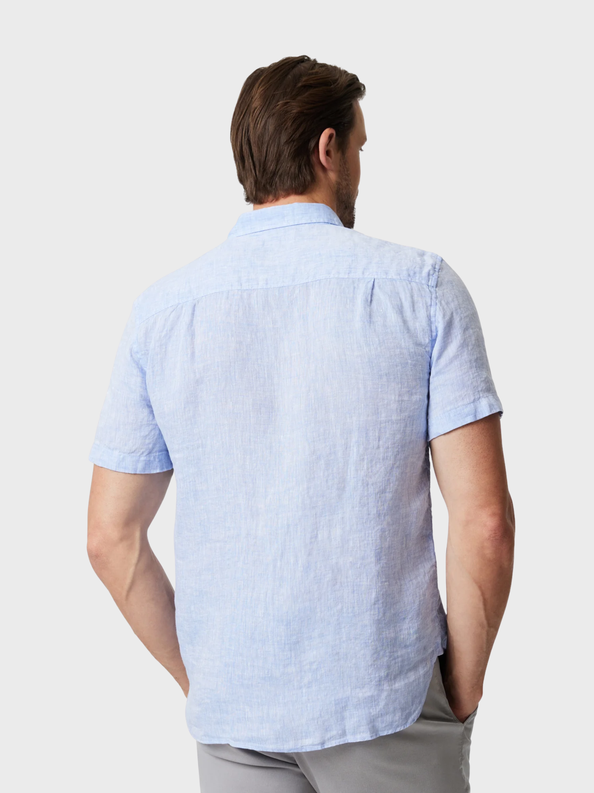 34 Heritage Linen Short Sleeve Shirt Hawaiian Ocean-Men's Shirts-Brooklyn-Vancouver-Yaletown-Canada