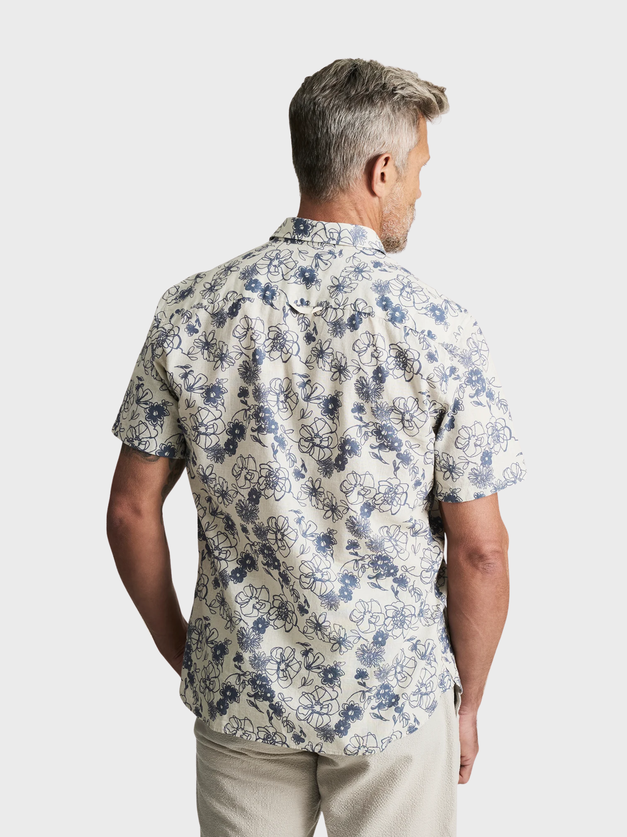 34 Heritage Flower Short Sleeve Shirt Vintage Indigo-Men's Shirts-Howard-Surrey-Canada