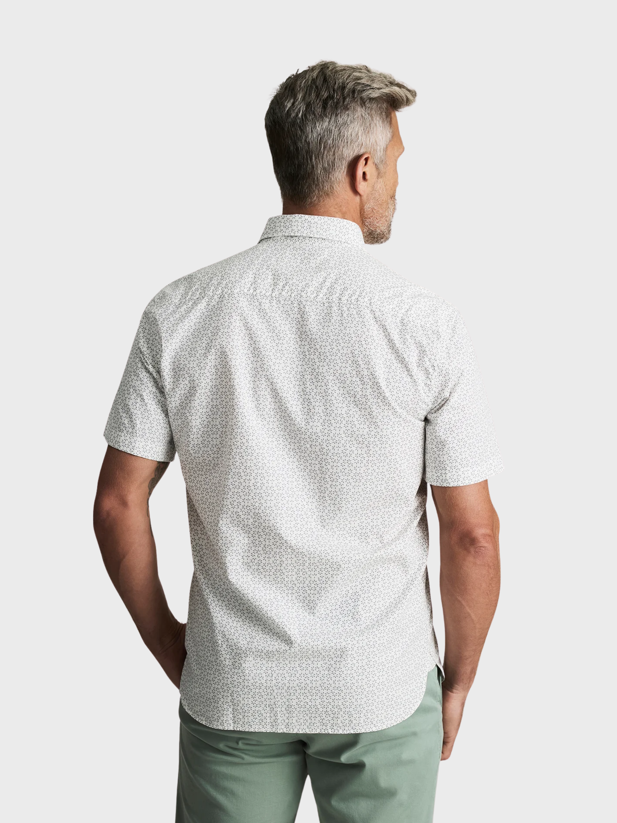 34 Heritage Luxe Twill Printed Shirt Vintage Indigo-Men's Shirts-Howard-Surrey-Canada