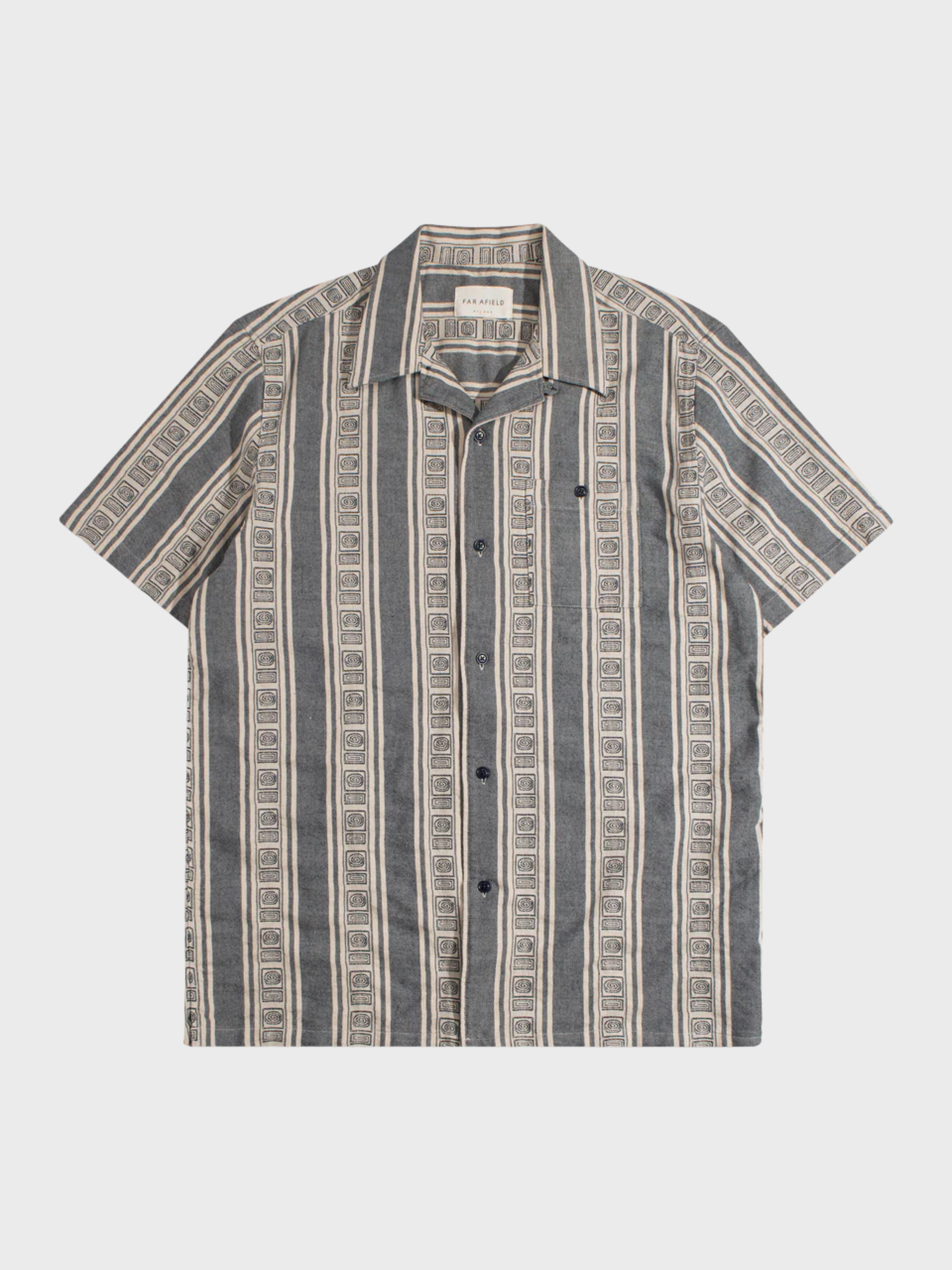 Far Afield Selleck Shirt - Stereo Stripe - Blue/Sand-Men's Shirts-Brooklyn-Vancouver-Yaletown-Canada