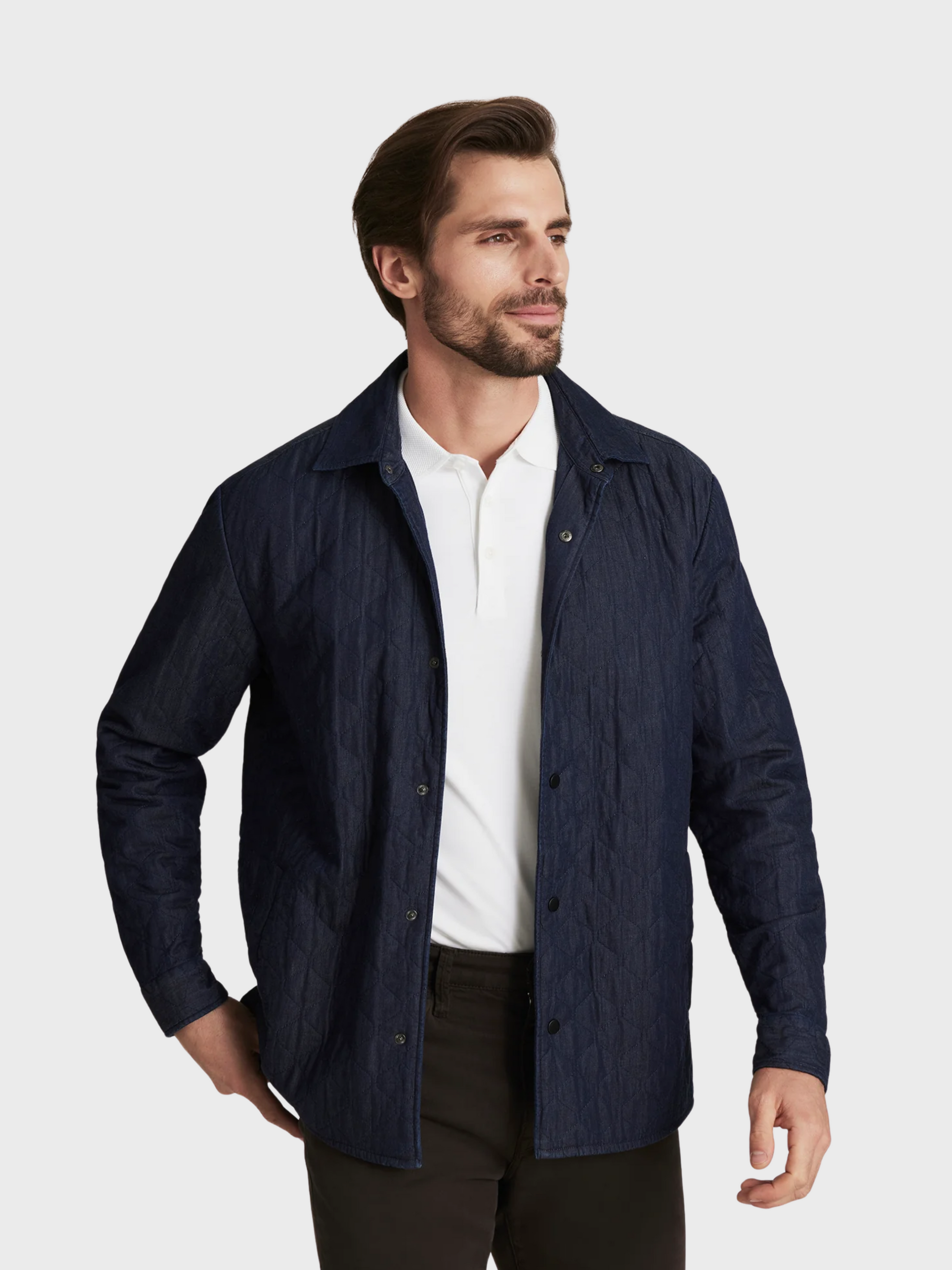 34 Heritage Denim Quilted Overshirt Rinse-Men's Shirts-Brooklyn-Vancouver-Yaletown-Canada