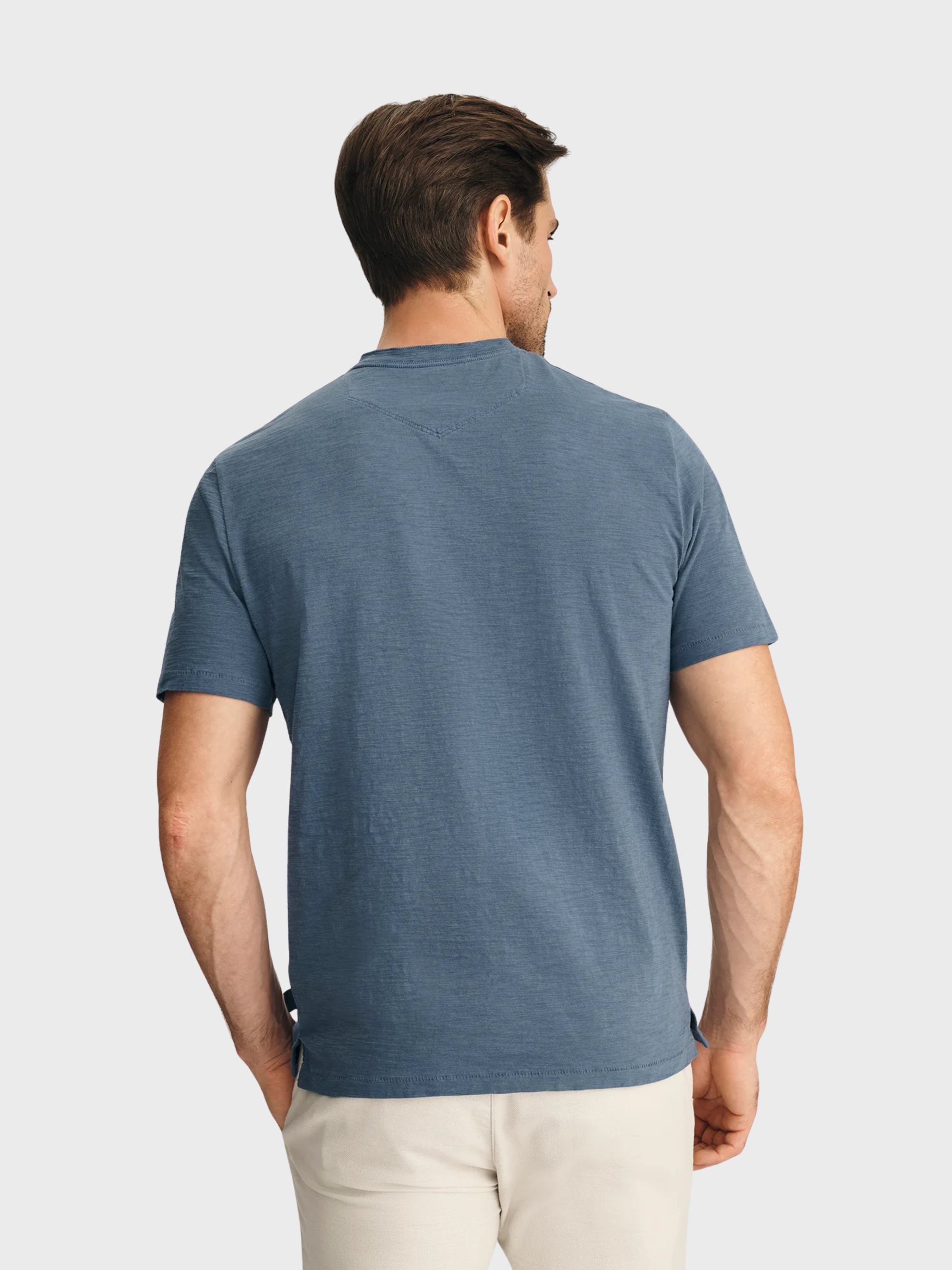 34 Heritage Slub Ss Henley Vintage Indigo-Men's T-Shirts-Brooklyn-Vancouver-Yaletown-Canada