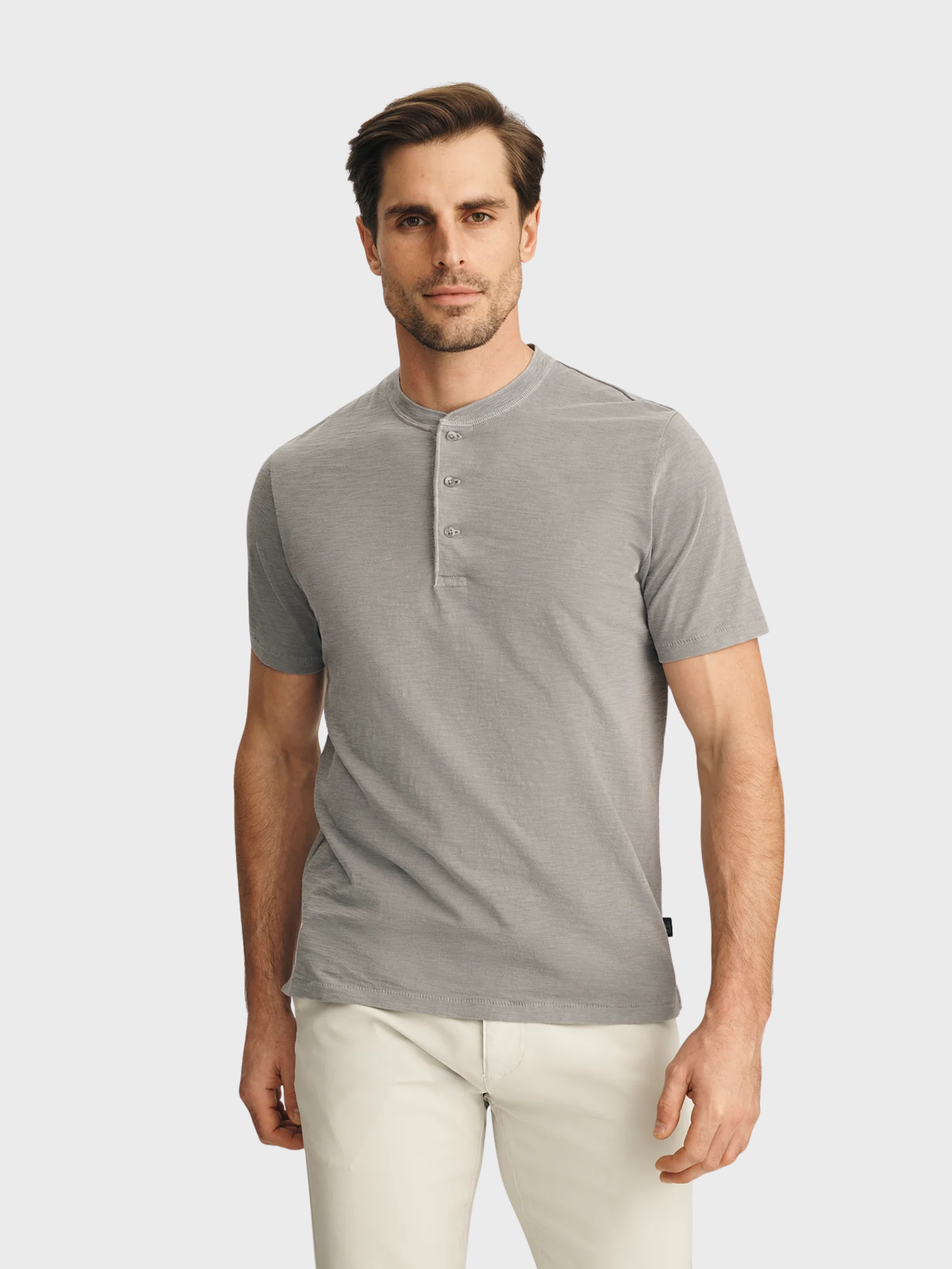 34 Heritage Slub Ss Henley Chiseled Stone-Men's T-Shirts-Brooklyn-Vancouver-Yaletown-Canada