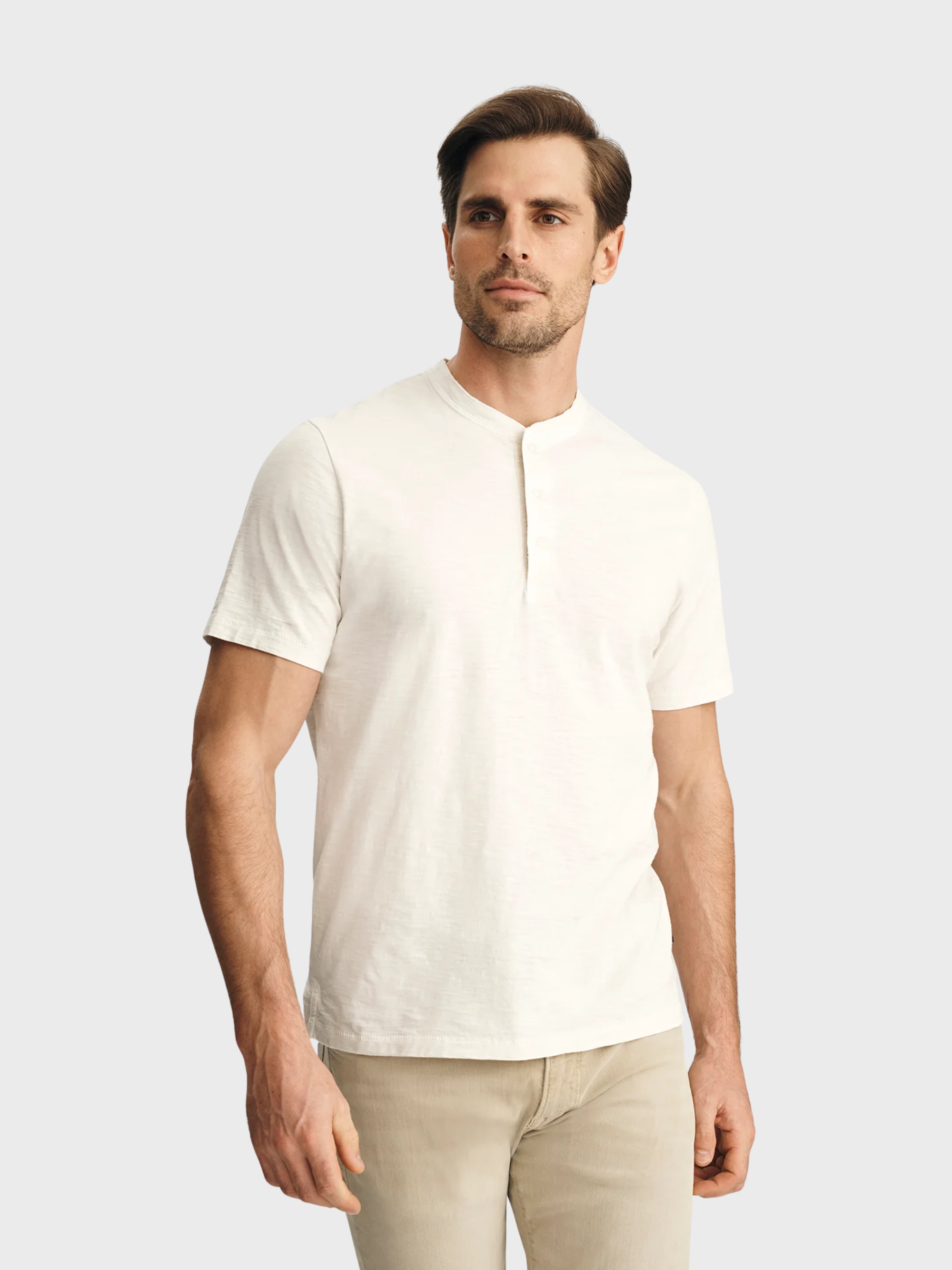 34 Heritage Slub Ss Henley Antique White-Men's T-Shirts-Brooklyn-Vancouver-Yaletown-Canada