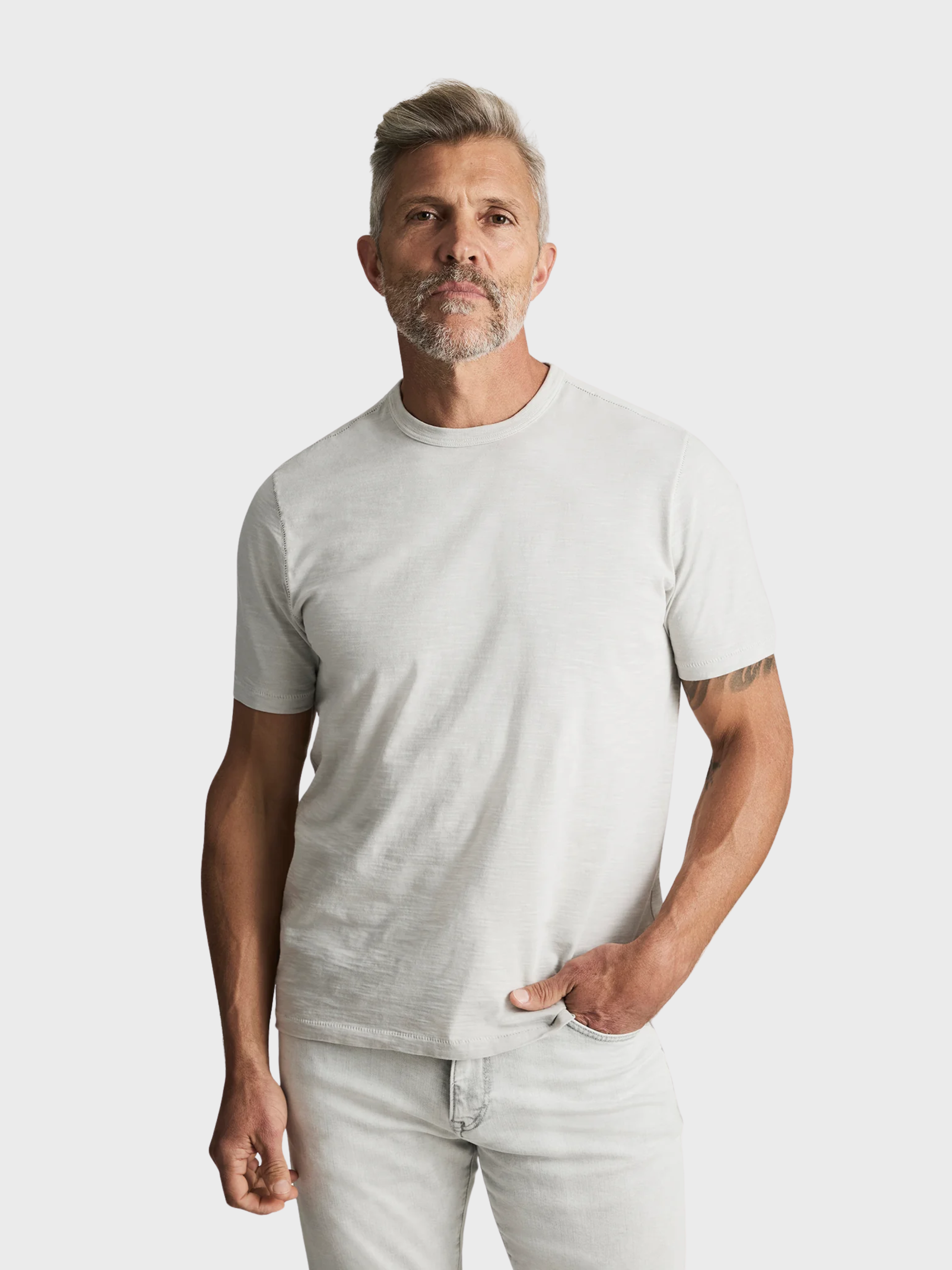 34 Heritage Slub Crew Neck Tshirt Glacier Gray-Men's T-Shirts-Brooklyn-Vancouver-Yaletown-Canada