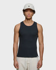 Merz Iconic Ribbed Cotton Tank Top - Deep Black-Men's T-Shirts-Brooklyn-Vancouver-Yaletown-Canada