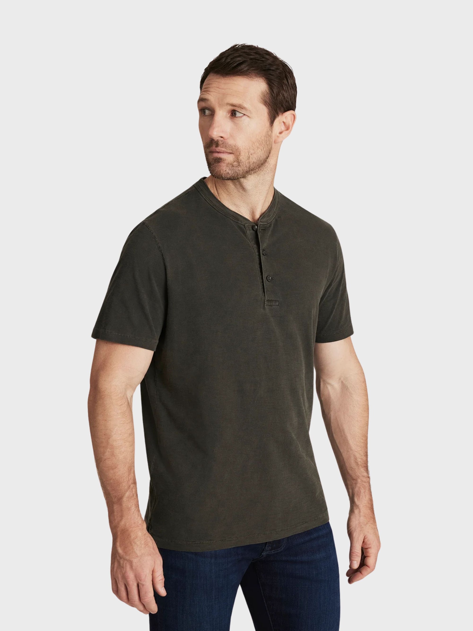 34 Heritage Slub Ss Henley Peat-Men's T-Shirts-Brooklyn-Vancouver-Yaletown-Canada