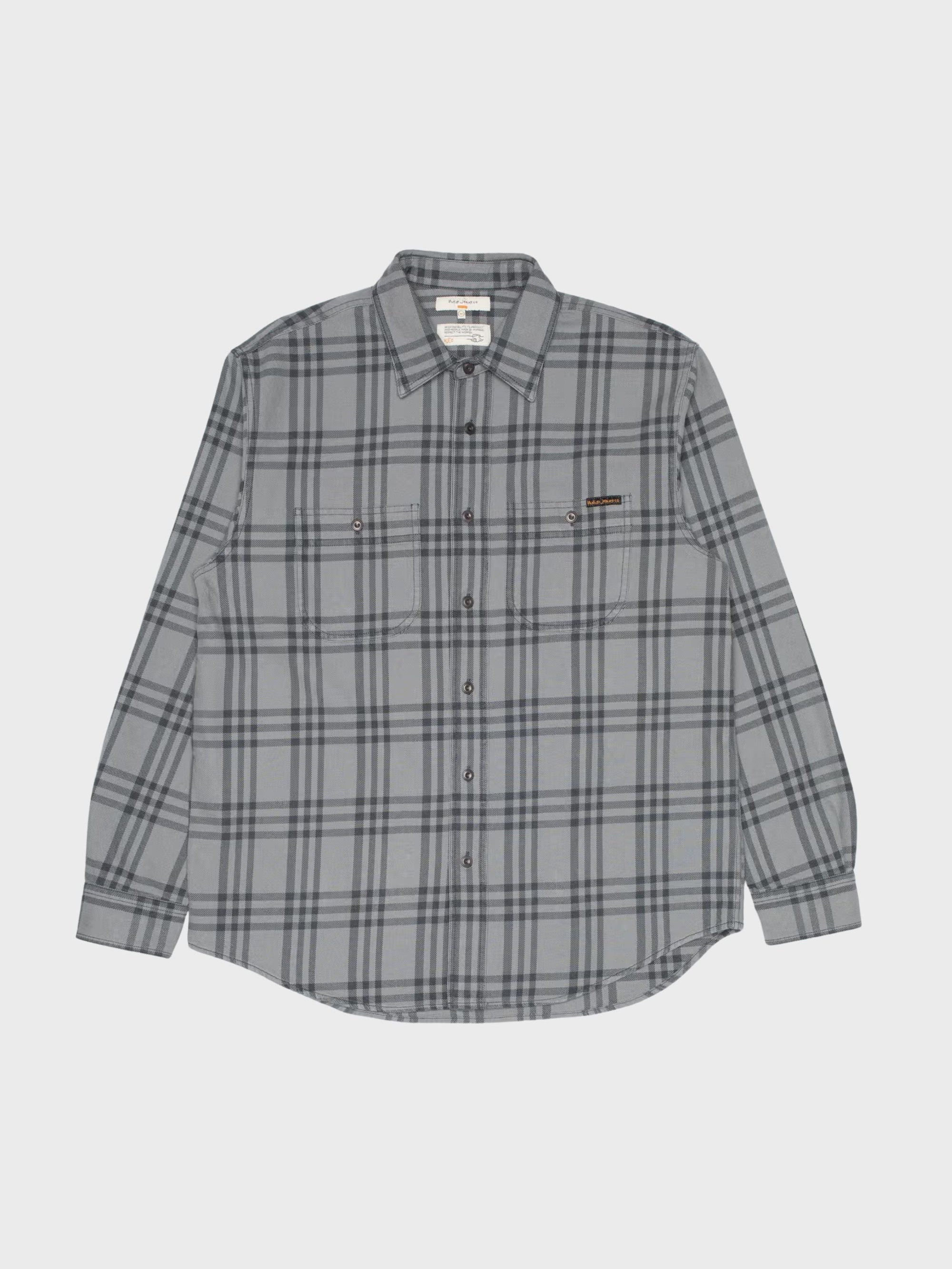 Nudie Julian Shirt Grey Check - Multi-Men's Shirts-Brooklyn-Vancouver-Yaletown-Canada