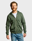 Easy Mondays Slub Cotton Zip Hoodie Thyme-Men's Sweatshirts-Brooklyn-Vancouver-Yaletown-Canada
