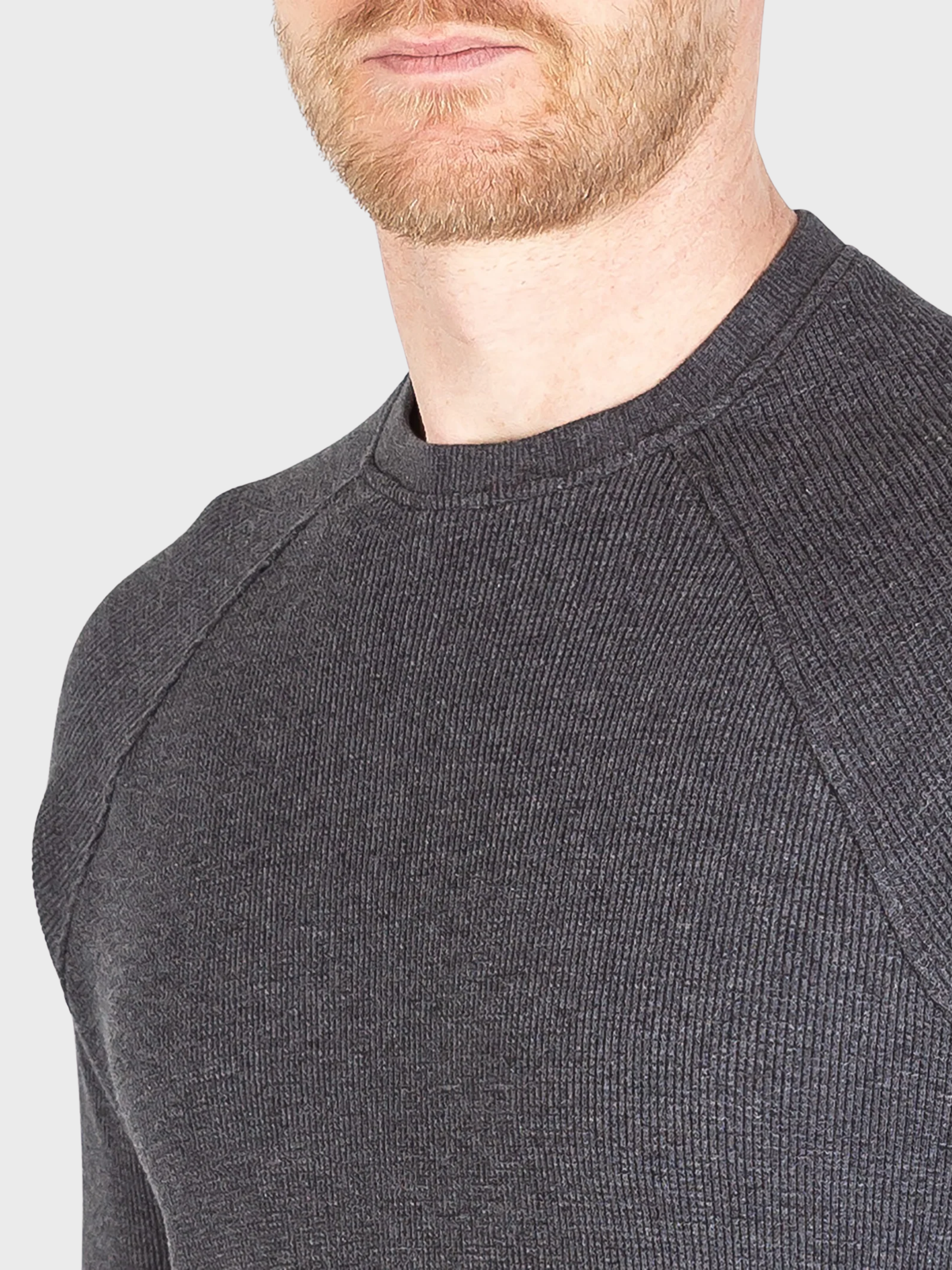 Jude Neale Rogan Waffle Long Sleeve - Grey Mix-Men's T-Shirts-Brooklyn-Vancouver-Yaletown-Canada