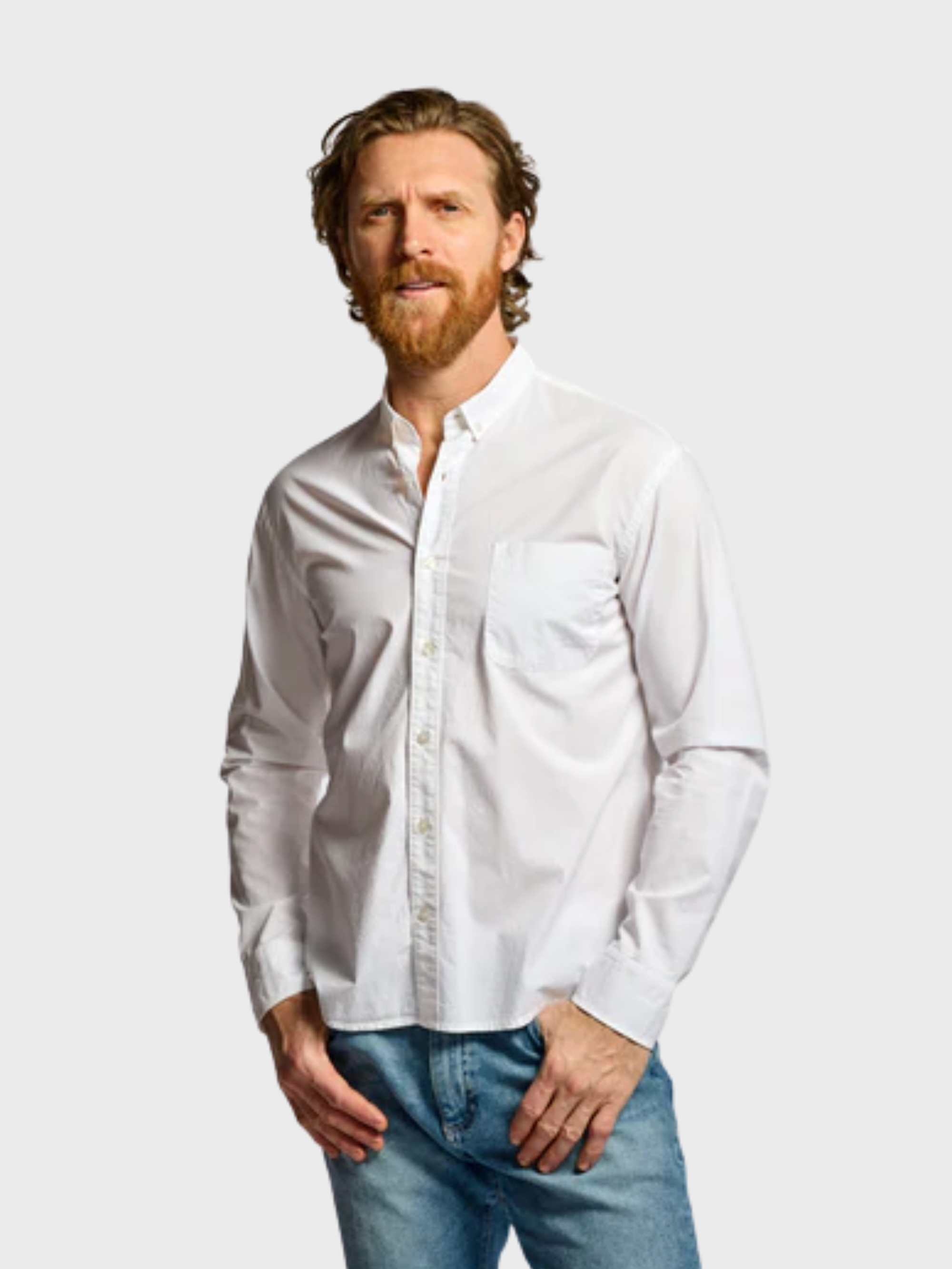 Easy Mondays Stretch Poplin Shirt White-Men's Shirts-Brooklyn-Vancouver-Yaletown-Canada