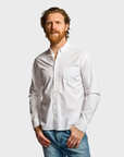 Easy Mondays Stretch Poplin Shirt White-Men's Shirts-Brooklyn-Vancouver-Yaletown-Canada