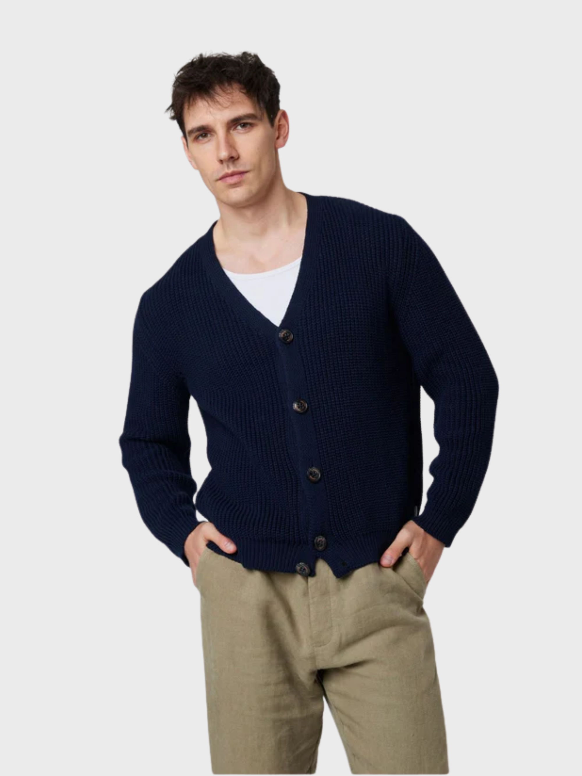 Peregrine River Cardigan - Navy-Men's Sweaters-Brooklyn-Vancouver-Yaletown-Canada