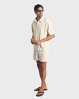 Bather Dove Terry Tour Short - White-Men's Shorts-Brooklyn-Vancouver-Yaletown-Canada
