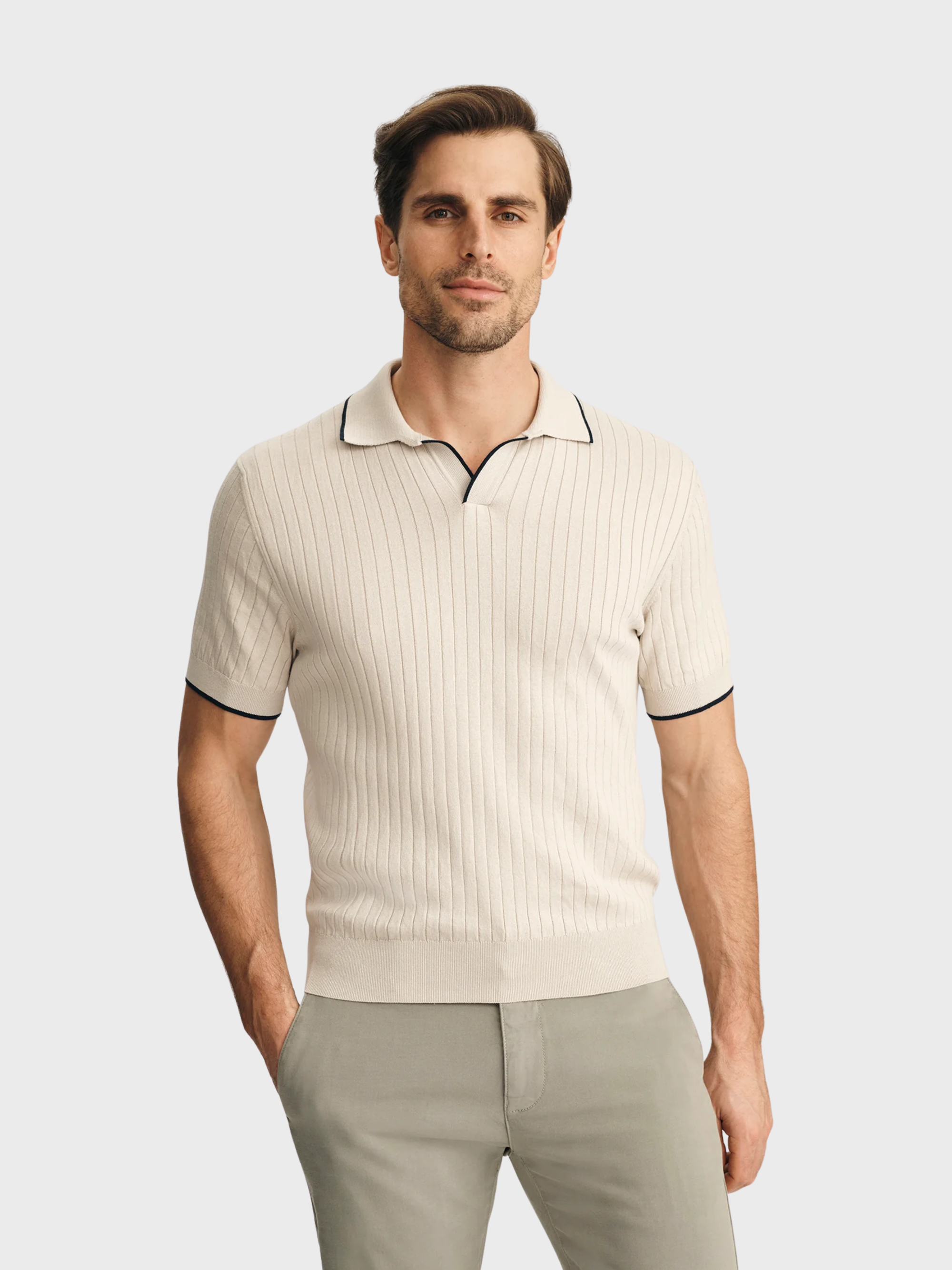 34 Heritage Polo Sweater Pure Cashmere-Men's Sweaters-Brooklyn-Vancouver-Yaletown-Canada