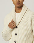 Peregrine Wilkinson Cardigan - Ecru-Men's Sweaters-Brooklyn-Vancouver-Yaletown-Canada