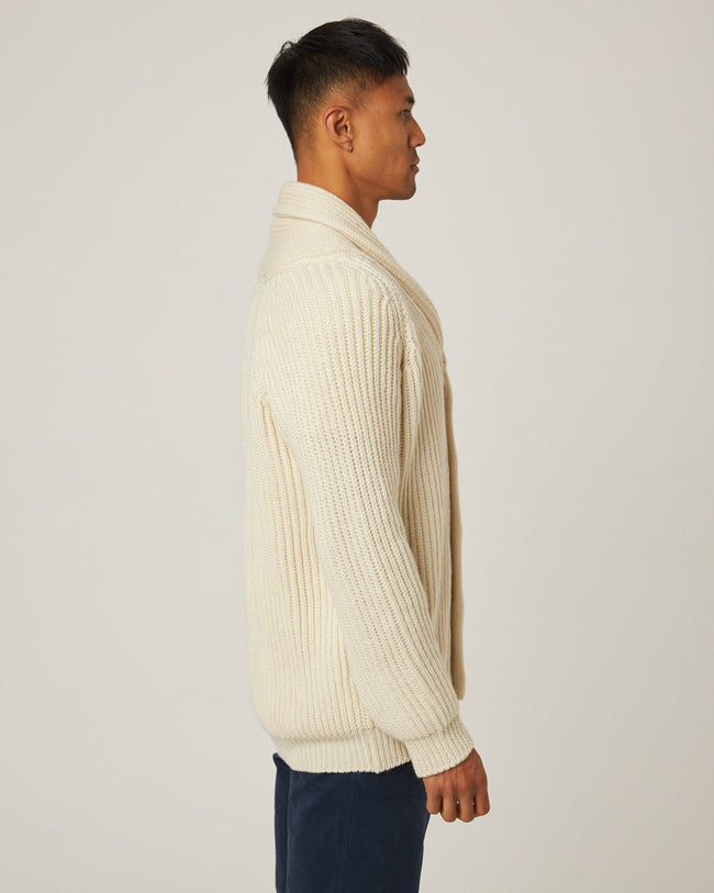 Peregrine Wilkinson Cardigan - Ecru-Men&#39;s Sweaters-Brooklyn-Vancouver-Yaletown-Canada