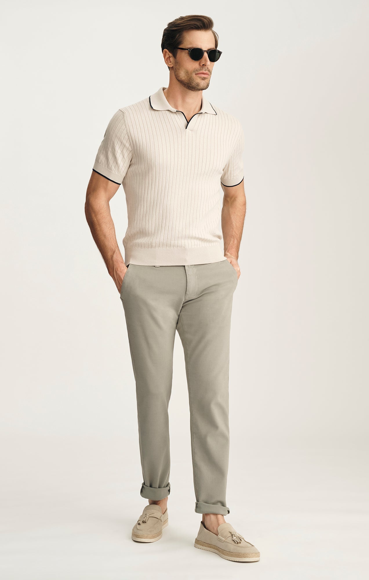 34 Heritage Polo Sweater Pure Cashmere-Men's Sweaters-Brooklyn-Vancouver-Yaletown-Canada