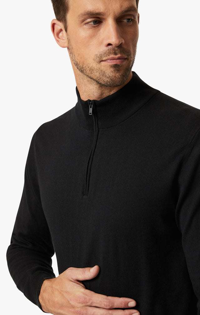 34 Heritage Quarter Zip Sweater Black-Men&#39;s Sweaters-Brooklyn-Vancouver-Yaletown-Canada