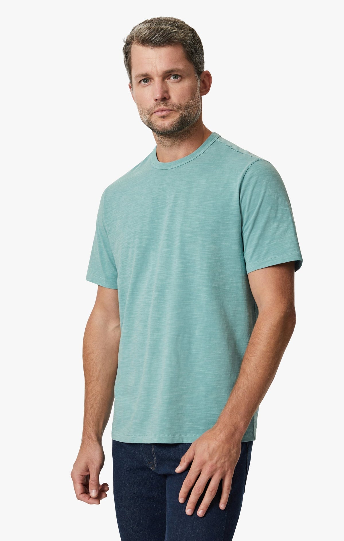 34 Heritage T-Shirt Slub Crew Neck - Iceberg Green-Men's T-Shirts-Brooklyn-Vancouver-Yaletown-Canada