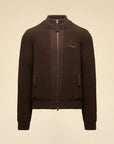 Aeronautica Militare Full Zip Sweater - Chestnut Brown-Men's Sweaters-Brooklyn-Vancouver-Yaletown-Canada