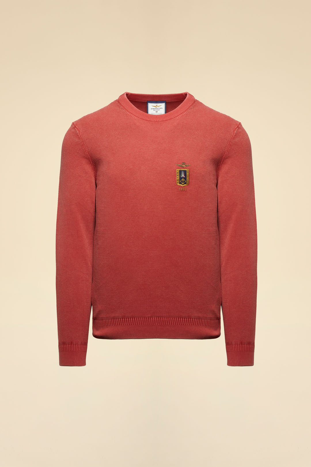 Aeronautica Militare Crewneck Sweater - Red Brick-Men's Sweaters-Brooklyn-Vancouver-Yaletown-Canada