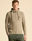 Aeronautica Militare Full Zip Hooded Sweater - Hazelnut-Men's Sweaters-Brooklyn-Vancouver-Yaletown-Canada