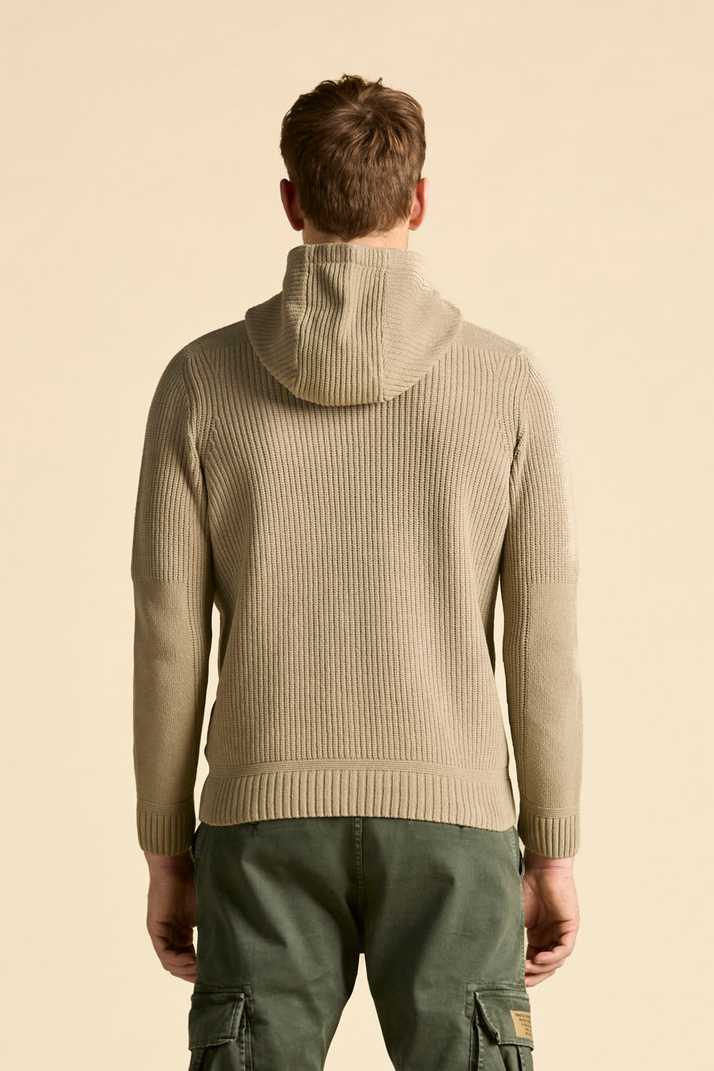 Aeronautica Militare Full Zip Hooded Sweater - Hazelnut-Men's Sweaters-Brooklyn-Vancouver-Yaletown-Canada