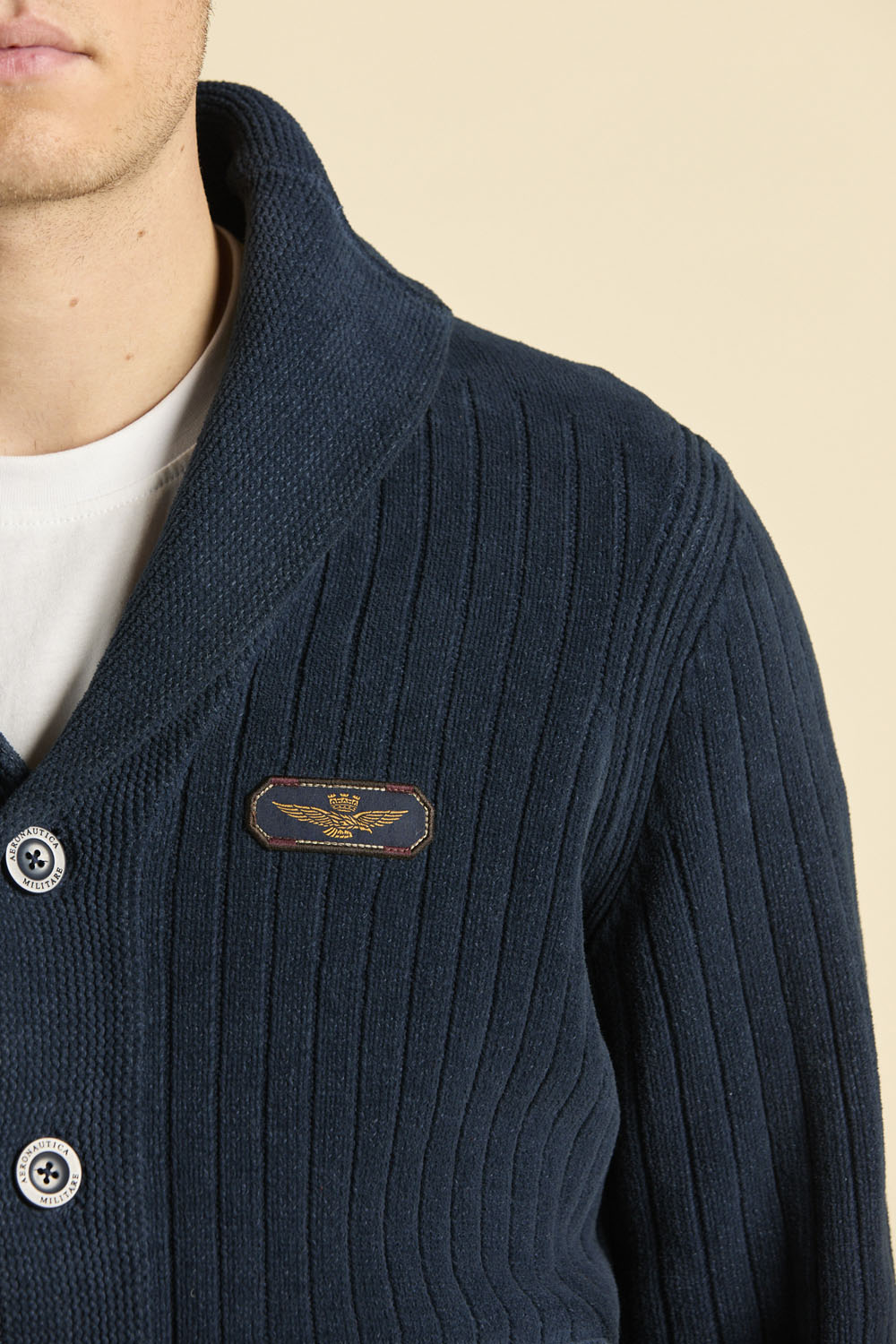 Aeronautica Militare Cardigan - Navy-Men's Sweaters-Brooklyn-Vancouver-Yaletown-Canada