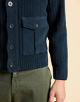 Aeronautica Militare Cardigan - Navy-Men's Sweaters-Brooklyn-Vancouver-Yaletown-Canada