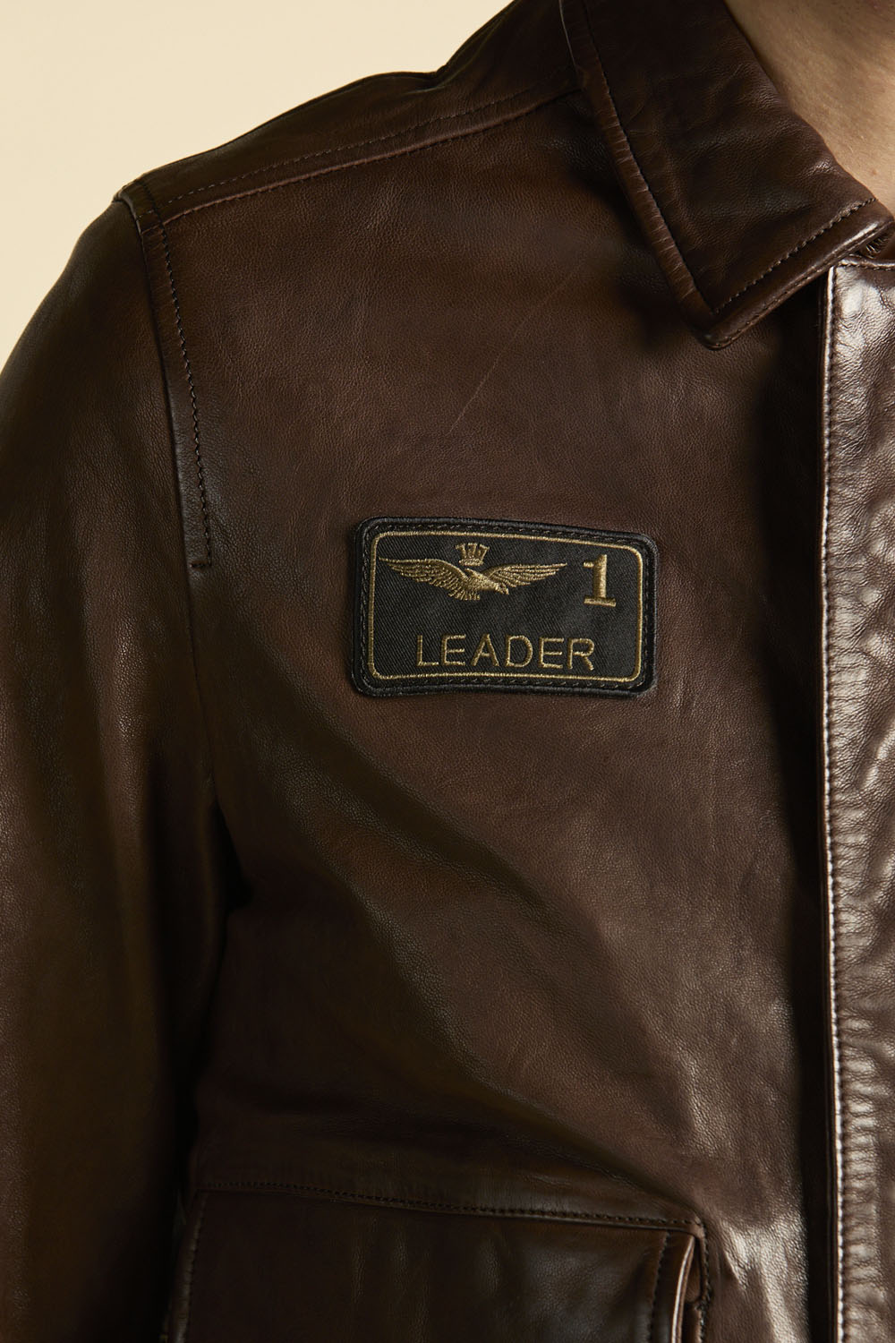 Aeronautica Militare Pilot Leather Jacket - Tobacco-Men's Leather Jackets-Brooklyn-Vancouver-Yaletown-Canada