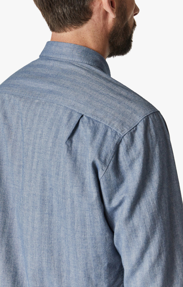 34 Heritage Herringbone Shirt Blue-Men&#39;s Shirts-Brooklyn-Vancouver-Yaletown-Canada