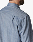 34 Heritage Herringbone Shirt Blue-Men's Shirts-Brooklyn-Vancouver-Yaletown-Canada