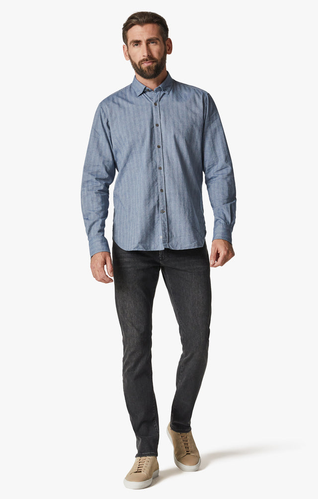 34 Heritage Herringbone Shirt Blue-Men&#39;s Shirts-Brooklyn-Vancouver-Yaletown-Canada