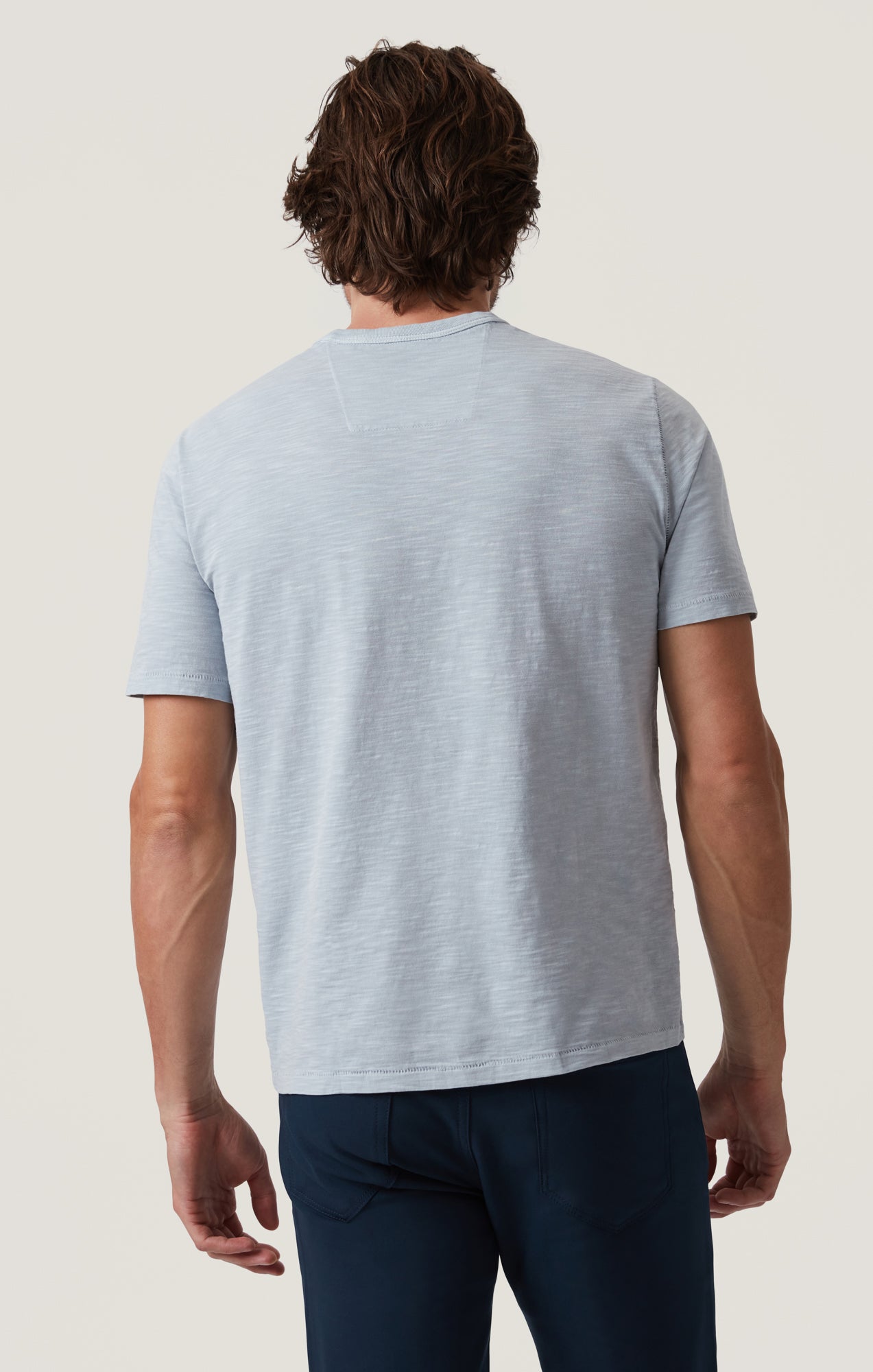 34 Heritage Slub Crew Neck Tshirt Blue Fog-Men's T-Shirts-Brooklyn-Vancouver-Yaletown-Canada