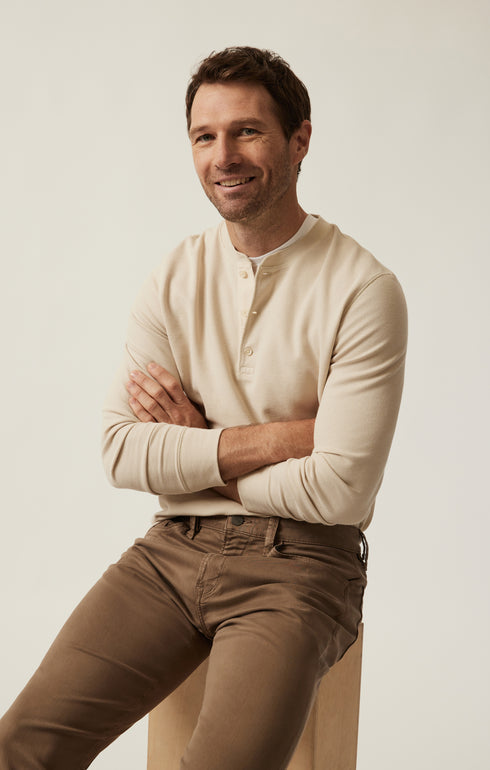 34 Heritage LS Henley Oatmeal-Men's T-Shirts-Brooklyn-Vancouver-Yaletown-Canada