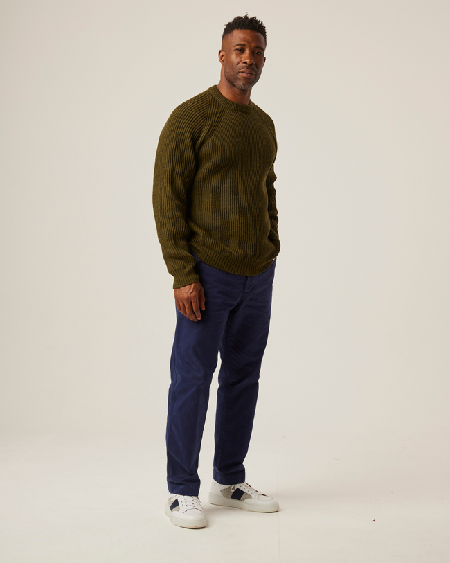 Peregrine Ford Crew Jumper - Olive-Men&#39;s Sweaters-Brooklyn-Vancouver-Yaletown-Canada