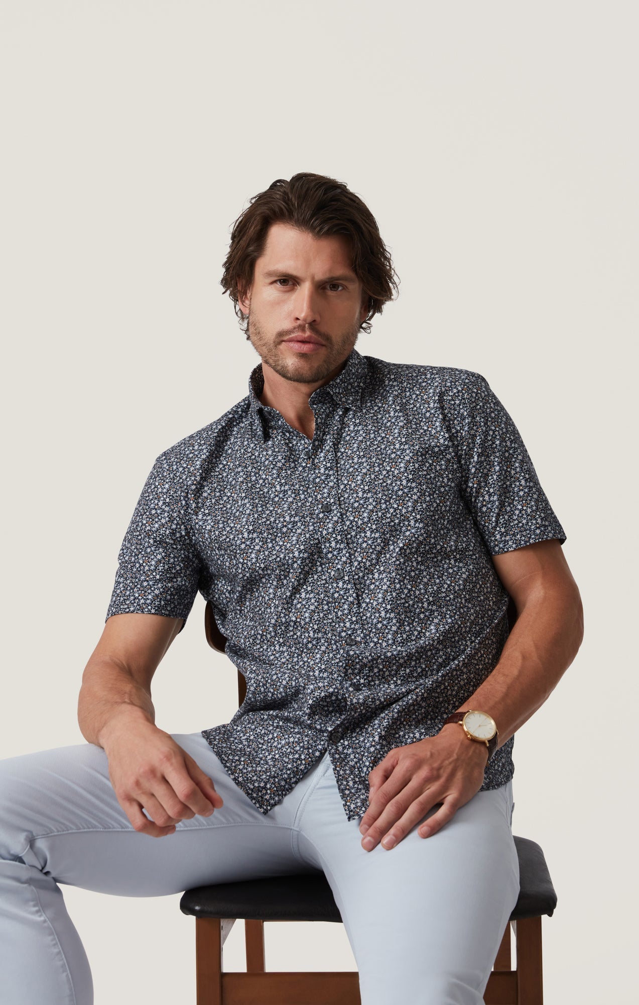 34 Heritage Field Short Sleeve Shirt Dark Navy-Men's Shirts-Brooklyn-Vancouver-Yaletown-Canada