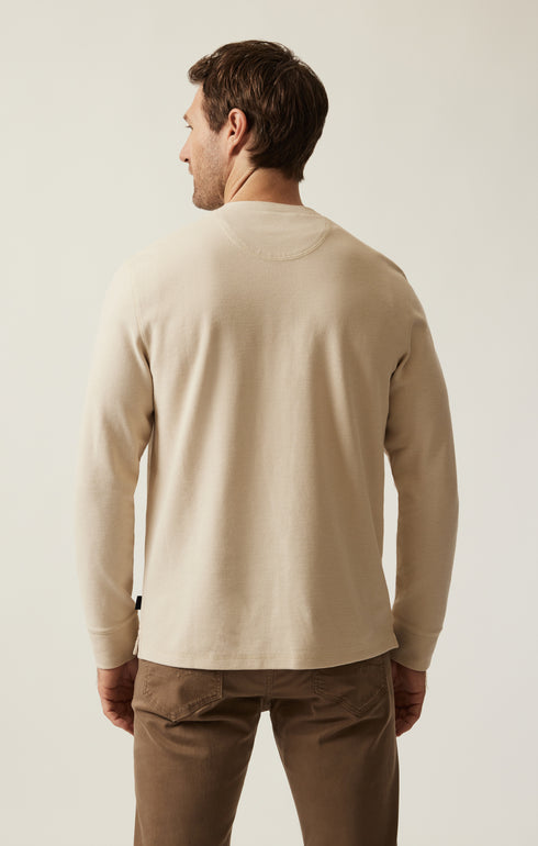 34 Heritage LS Henley Oatmeal-Men's T-Shirts-Brooklyn-Vancouver-Yaletown-Canada