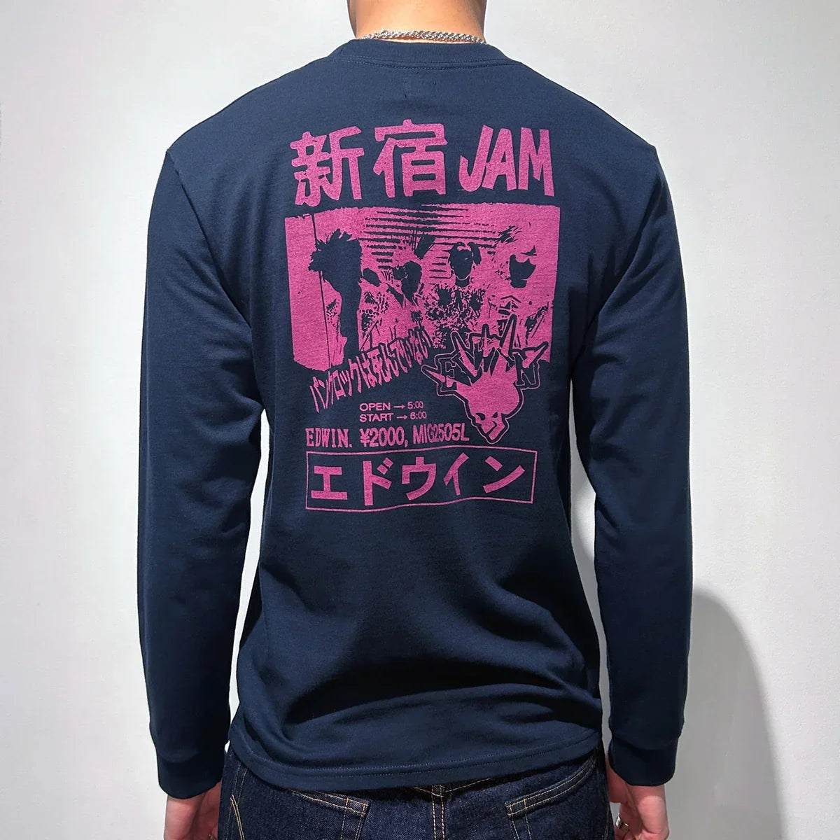 Edwin Long Sleeve Tee - Navy Punk Logo