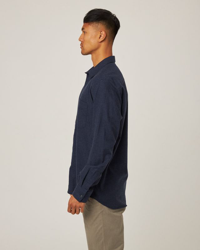 Peregrine Cashmere Manor Shirt - Navy-Men's T-Shirts-Brooklyn-Vancouver-Yaletown-Canada