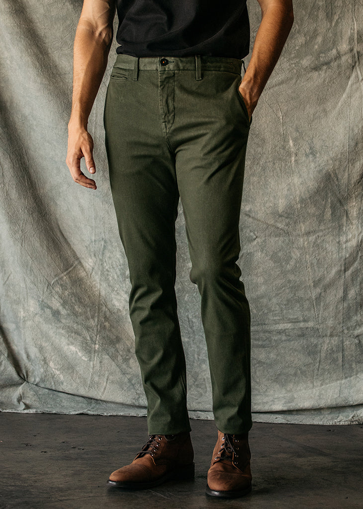 Kato - The Axe Chino Denit Pants - SS23-Men's Pants-Military Green-29-Yaletown-Vancouver-Surrey-Canada