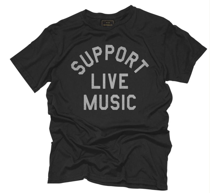 Retro Brand-Support Live Music Tee-Vintage Black-Men&#39;s T-Shirts-Yaletown-Vancouver-Surrey-Canada